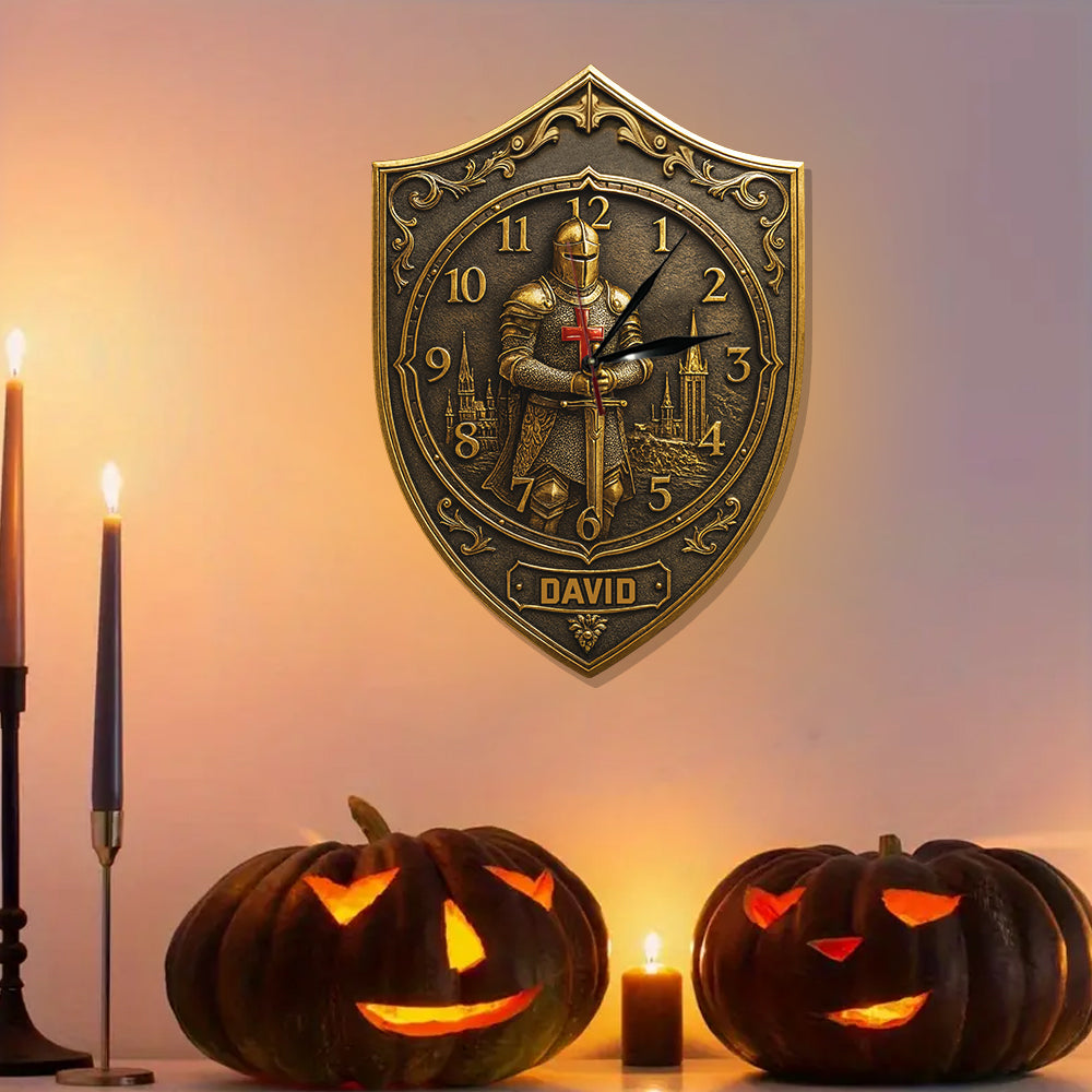 Ritter Gottes – Personalisierte christliche LED-Wanduhr