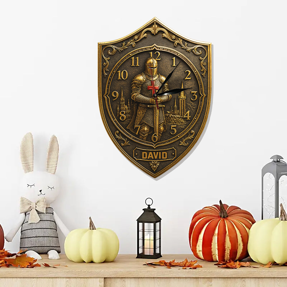 Ritter Gottes – Personalisierte christliche LED-Wanduhr