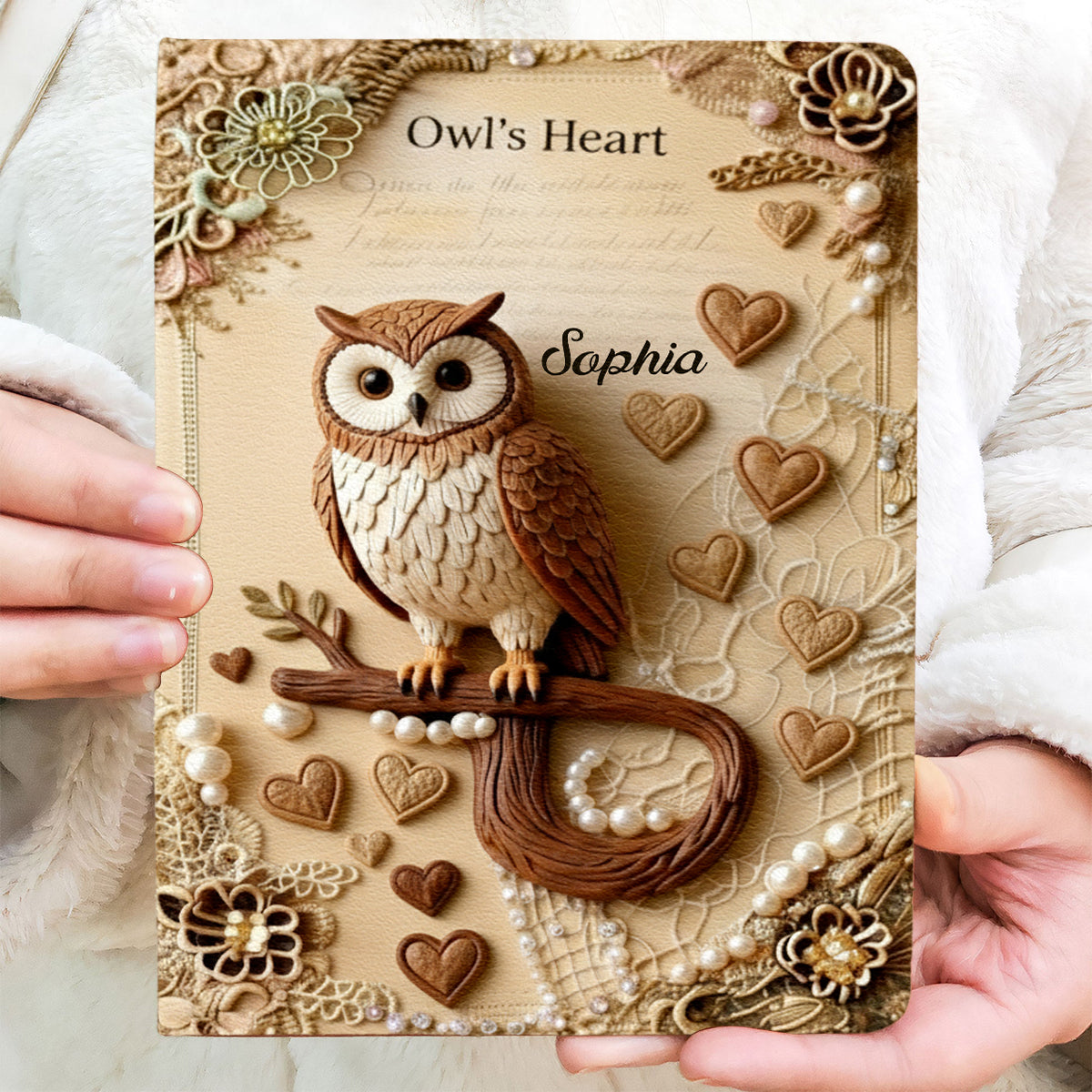 Eulenherz – Personalisiertes Eulen-Lederjournal