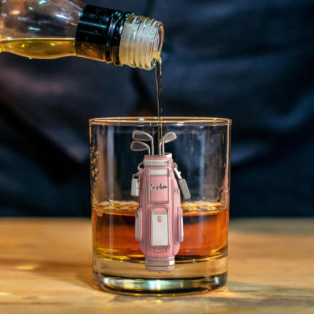 Luxuriöses Geschenk für Golfer mit individuellem Namen – Personalisiertes Golf-Whisky-Dekanter-Set