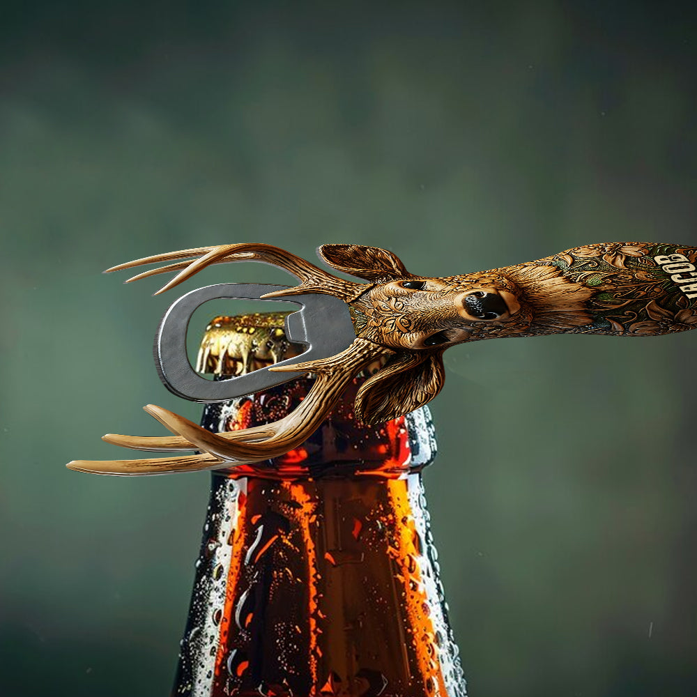 Einfach mal ausprobieren und es herausfinden – personalisierter Flaschenöffner für die Jagd