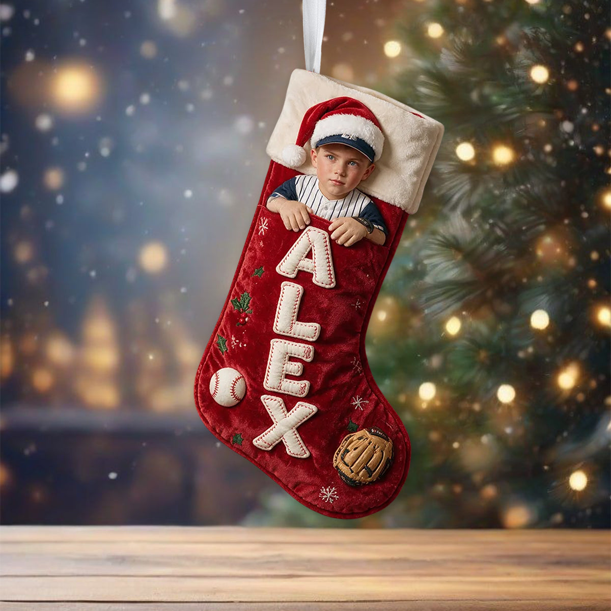 Custom Any Sport, Football, Baseball, Basketball, Volleyball... - Personalized Football Shaped Christmas Stocking