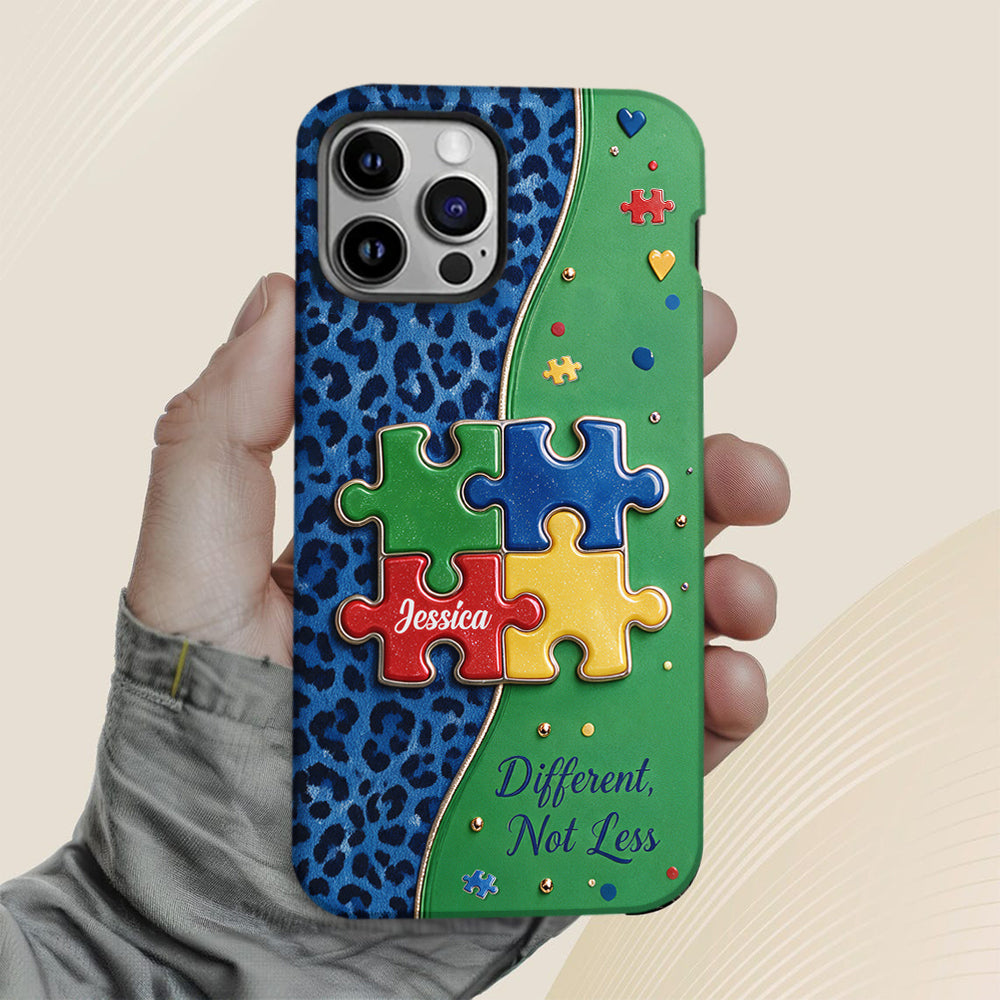 Different Not Less - Personalized Autism Awareness Full Print Phone Case