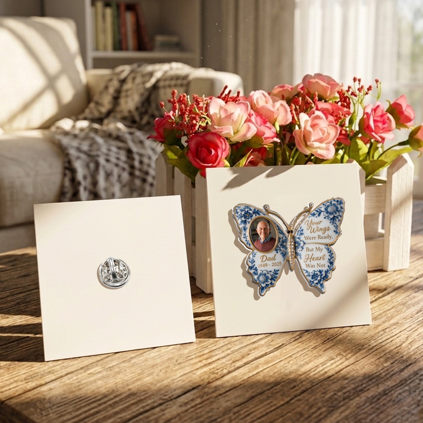 Your Wings Were Ready, But My Heart Was Not - Personalized Memorial 3D Embossed Enamel Pin