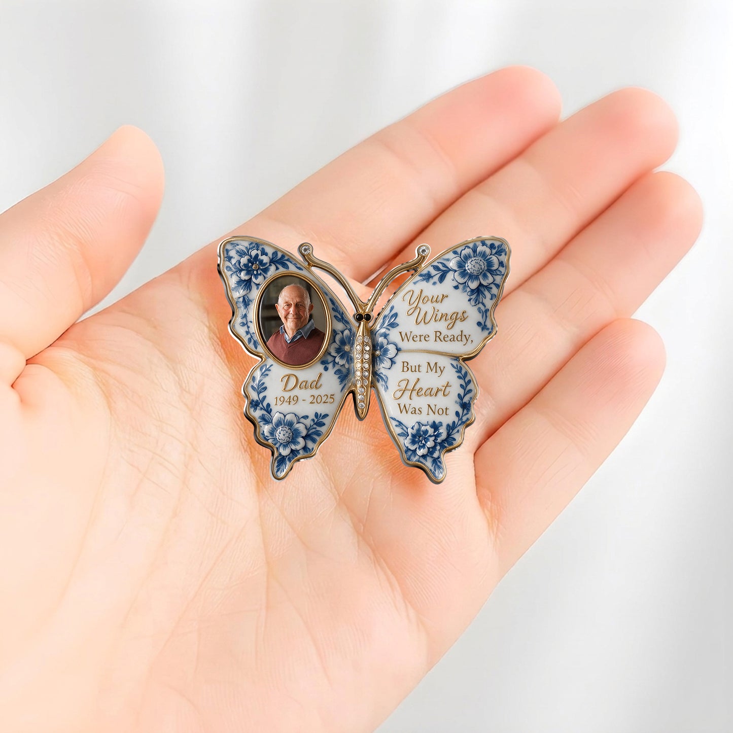 Your Wings Were Ready, But My Heart Was Not - Personalized Memorial 3D Embossed Enamel Pin