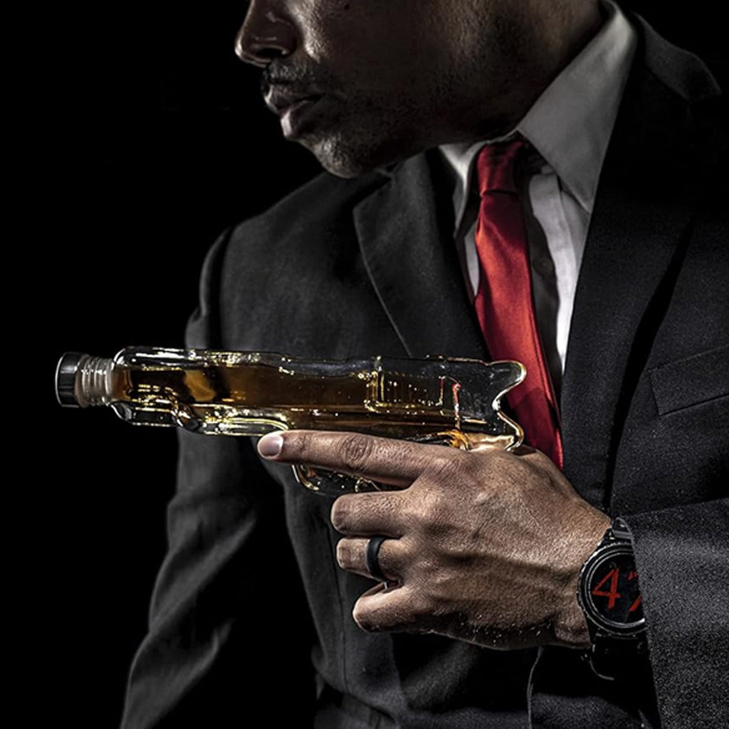 Whiskey Gun Decanter Set with 2 Bullet Glasses