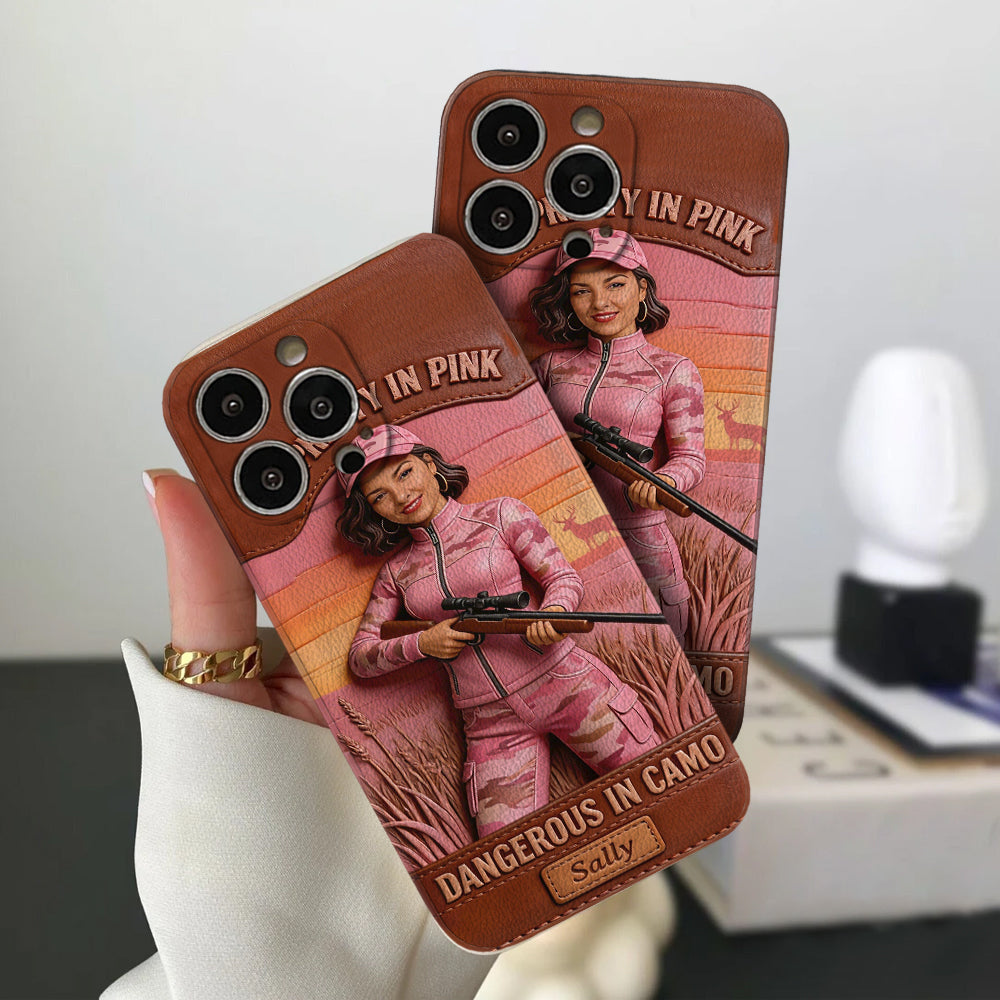 Benutzerdefinierte Handyhülle „Gefährlich in Tarnfarben“ – Jagdleder