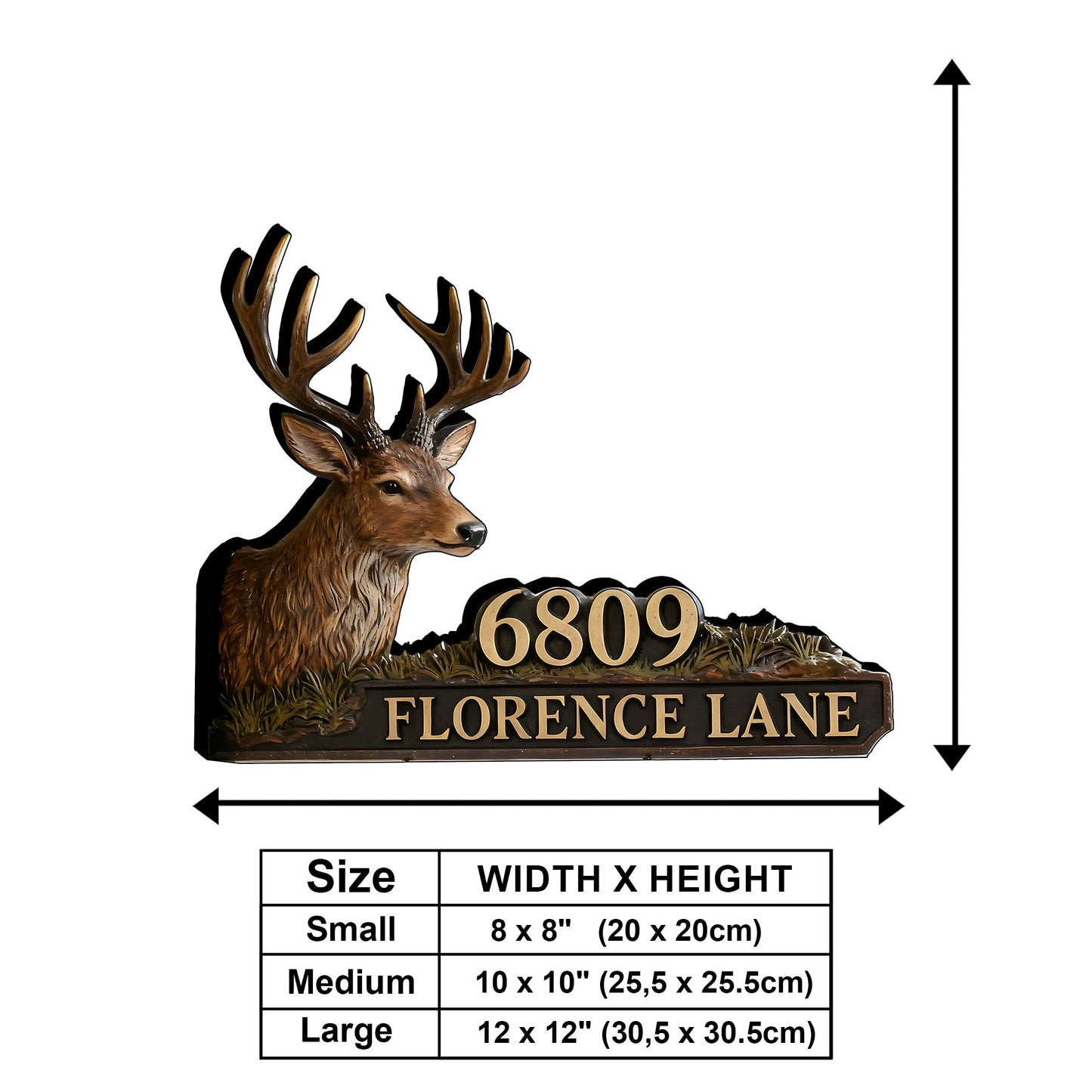 Deer Head - Personalized Hunting Wooden Wall Mount Sign