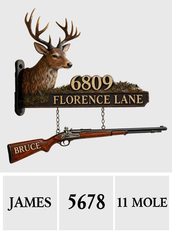 Deer Head - Personalized Hunting Wooden Wall Mount Sign