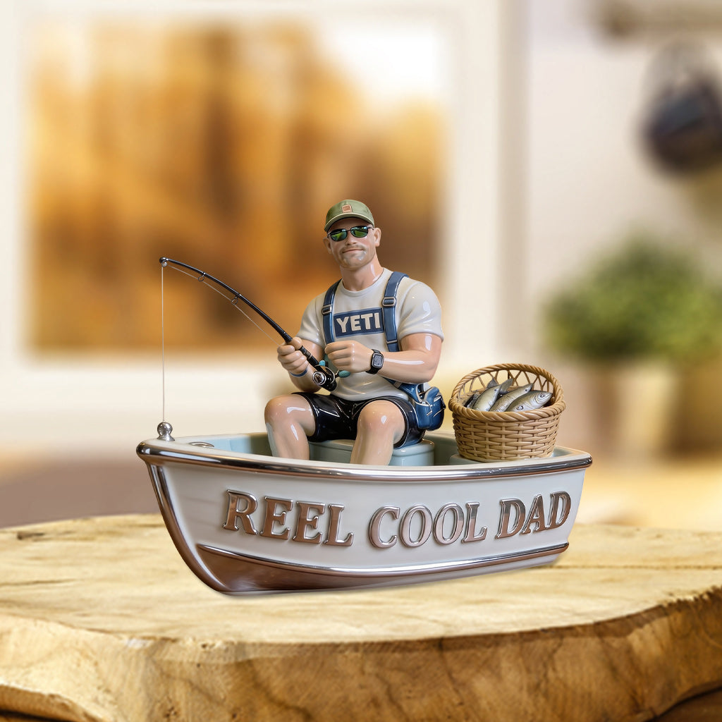 Angler Papa - Personalisierte Angel Acrylplakette in Sonderform