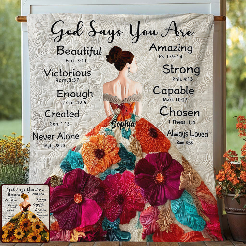 Gott sagt, du bist genug – Personalisierte christliche Decke