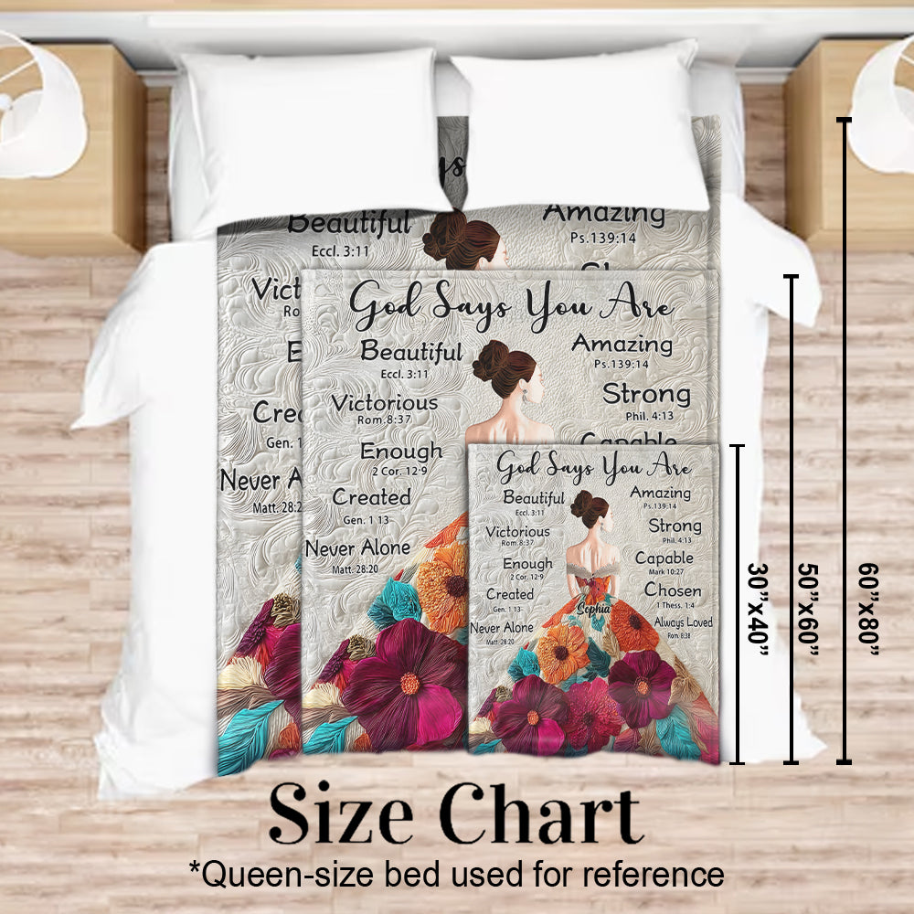 Gott sagt, du bist genug – Personalisierte christliche Decke