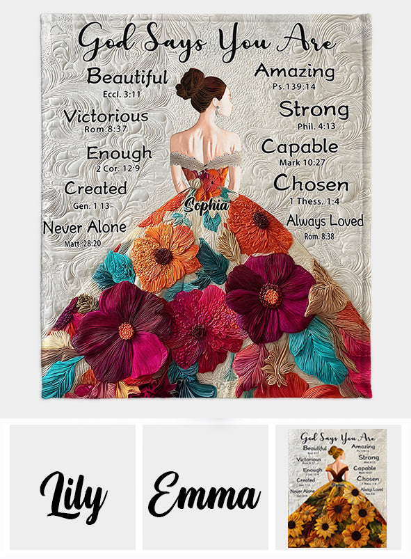 Gott sagt, du bist genug – Personalisierte christliche Decke