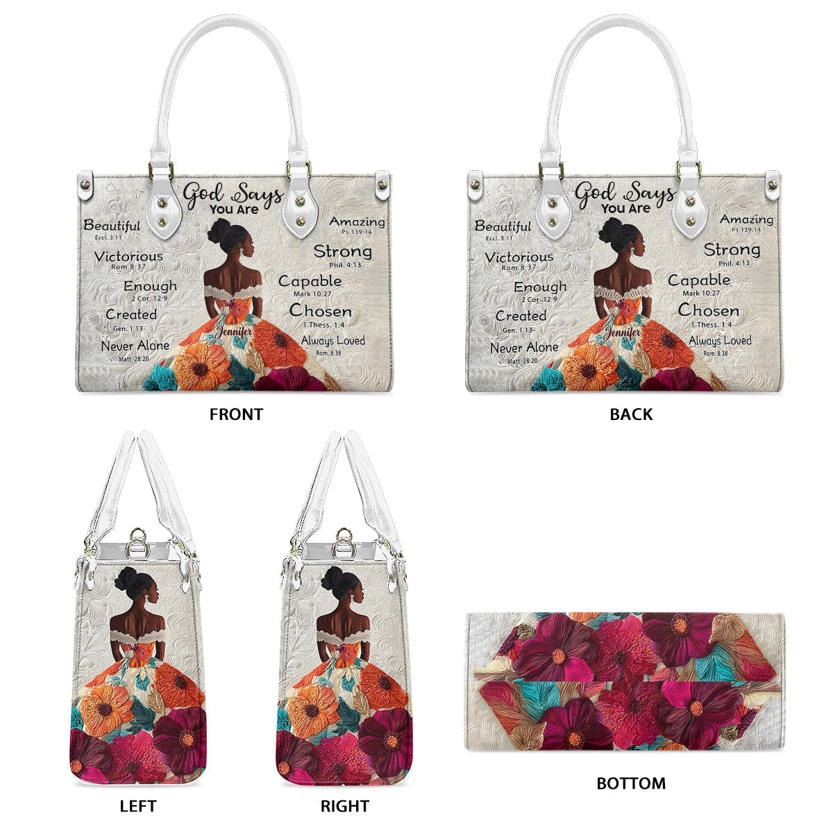 Gott sagt, du bist es – Personalisierte Handtasche aus afroamerikanischem Leder