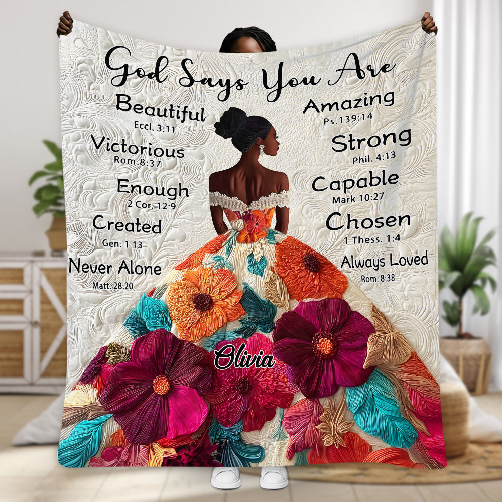 Gott sagt, du bist es – Personalisierte Decke für Afroamerikaner