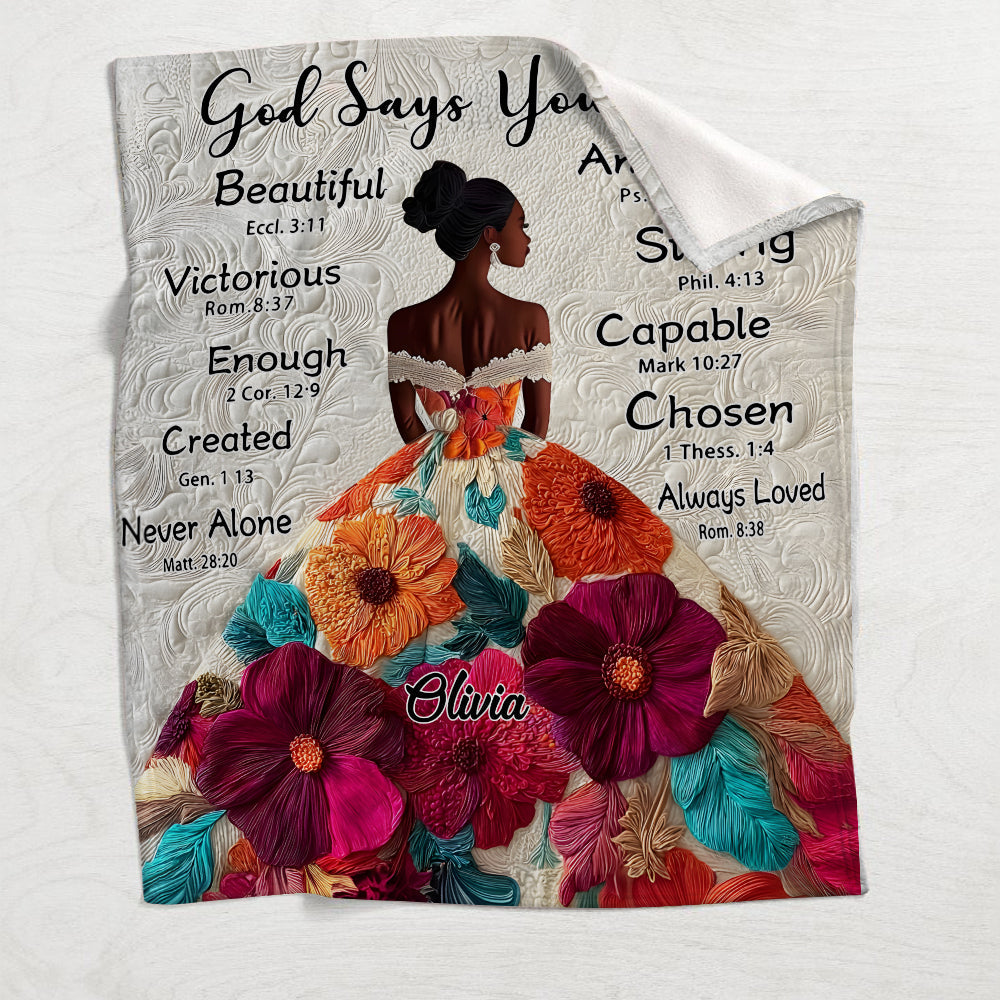 Gott sagt, du bist es – Personalisierte Decke für Afroamerikaner