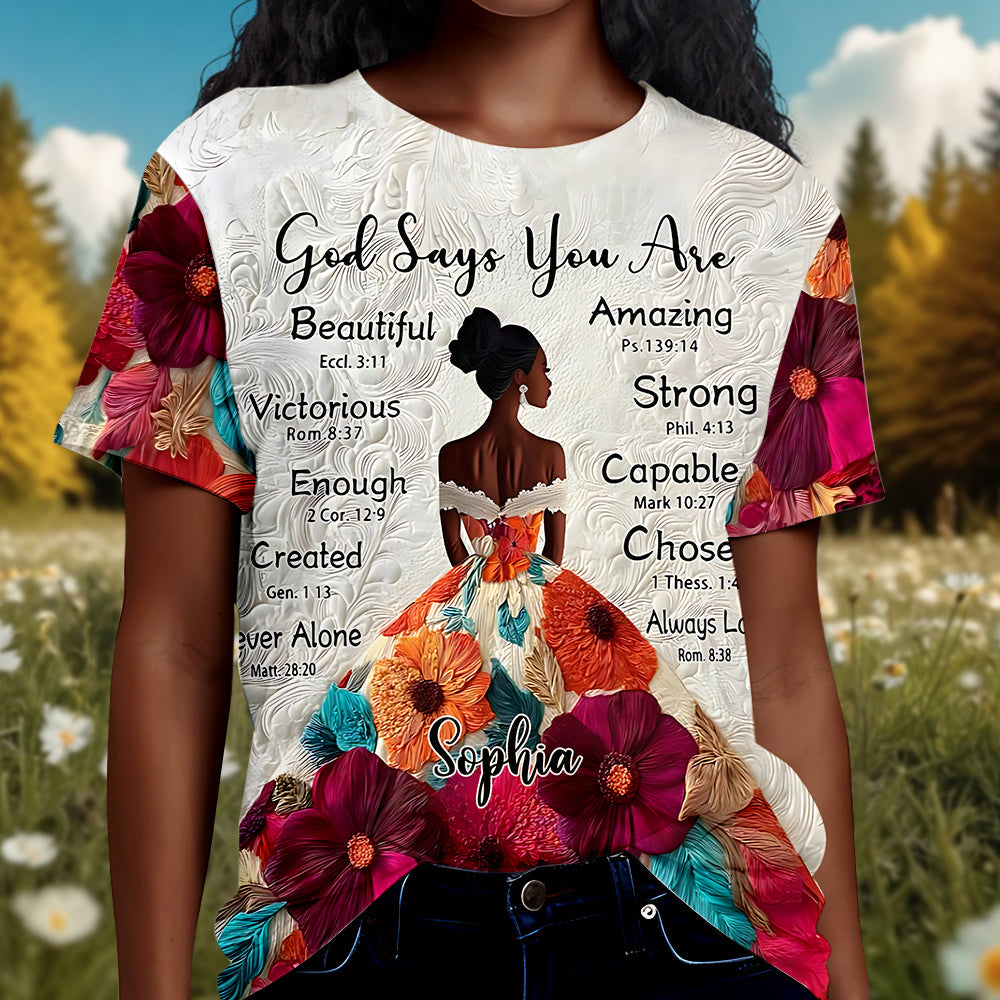 Gott sagt, du bist es – personalisiertes T-Shirt für Afroamerikaner