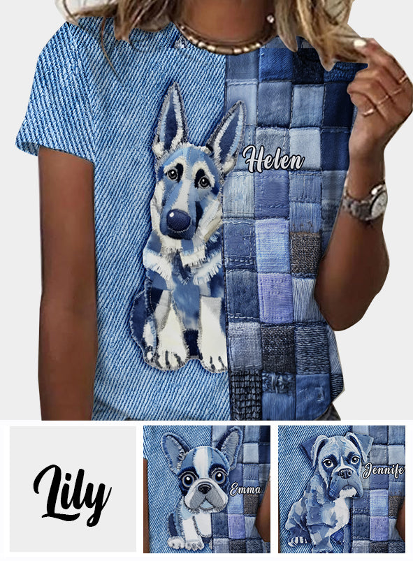 Ich liebe Deutsche Schäferhunde – Personalisiertes T-Shirt mit Hundemotiv