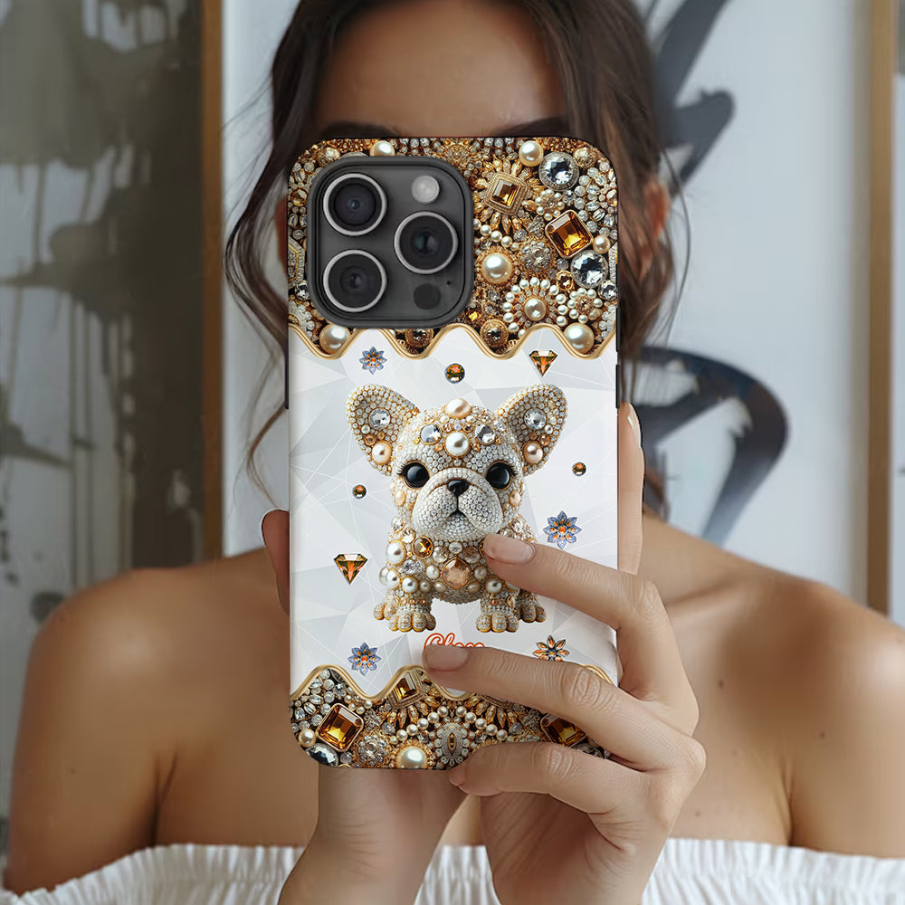 Liebe Französische Bulldogge - Personalisierte Handyhülle mit Hundemotiv