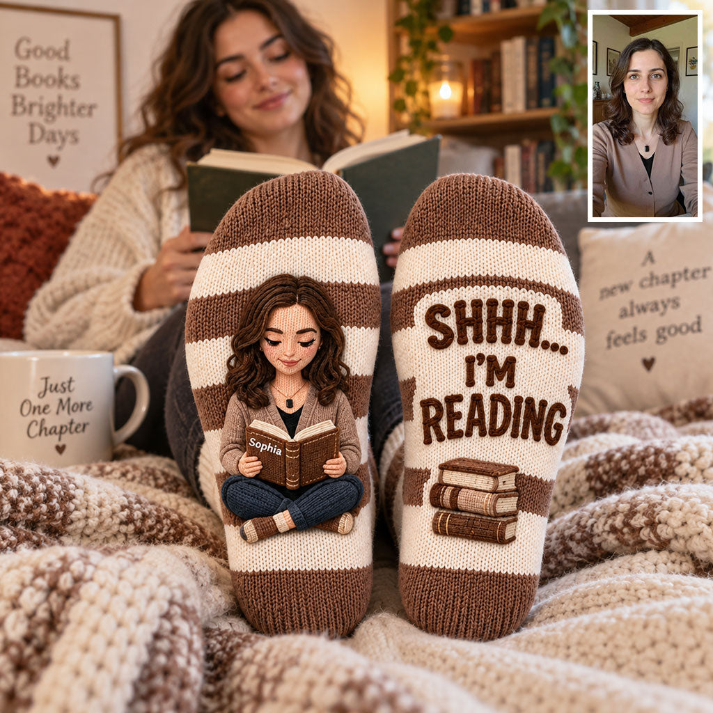 Shhh… Ich lese - Personalisierte Buchsocken
