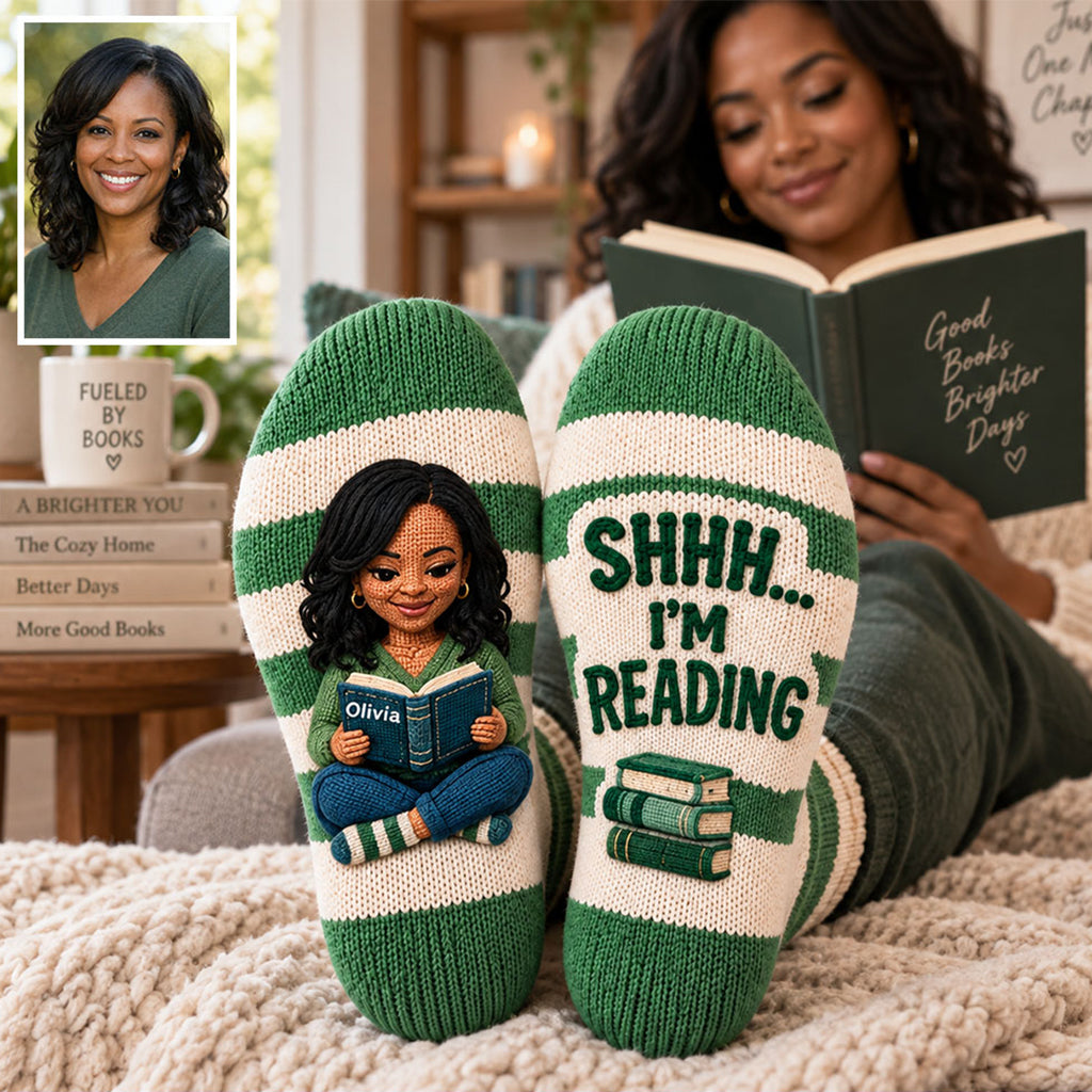 Shhh… Ich lese - Personalisierte Buchsocken
