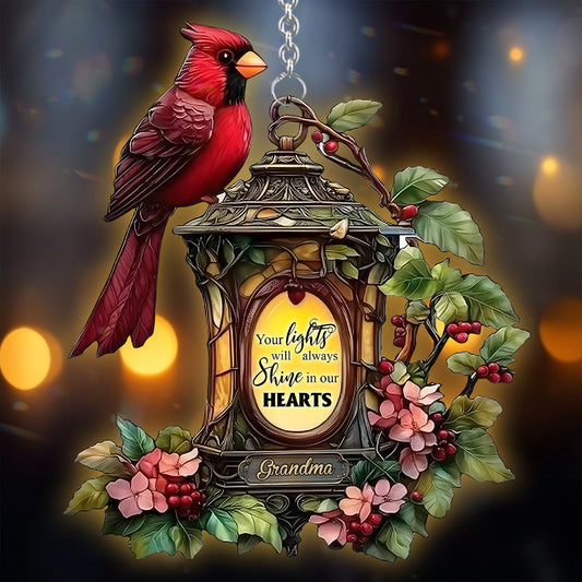 Your Light Will Always Shine In Our Hearts - Personalized Memorial Window Hanging Suncatcher Ornament