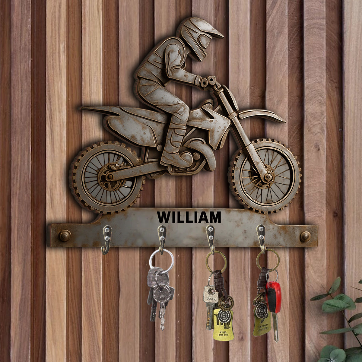 Schlüsselanhänger für Dirtbikes/Motocross – Personalisierter Schlüsselhalter in individueller Dirtbike-Form
