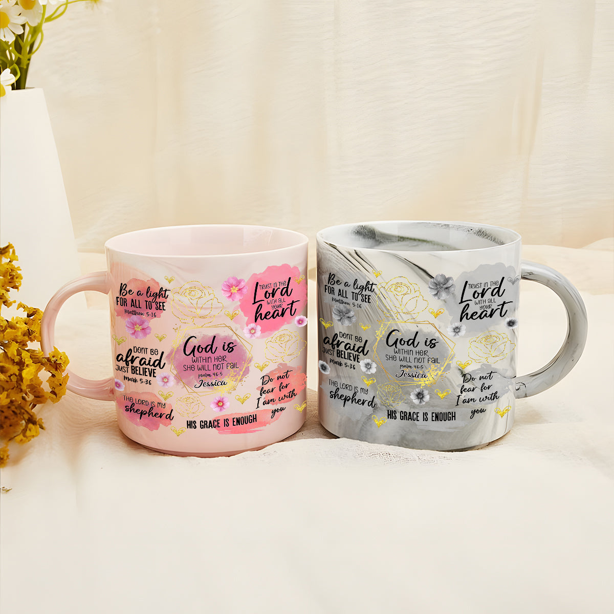 Christliches Bekenntnis – Personalisierter christlicher Marmorbecher