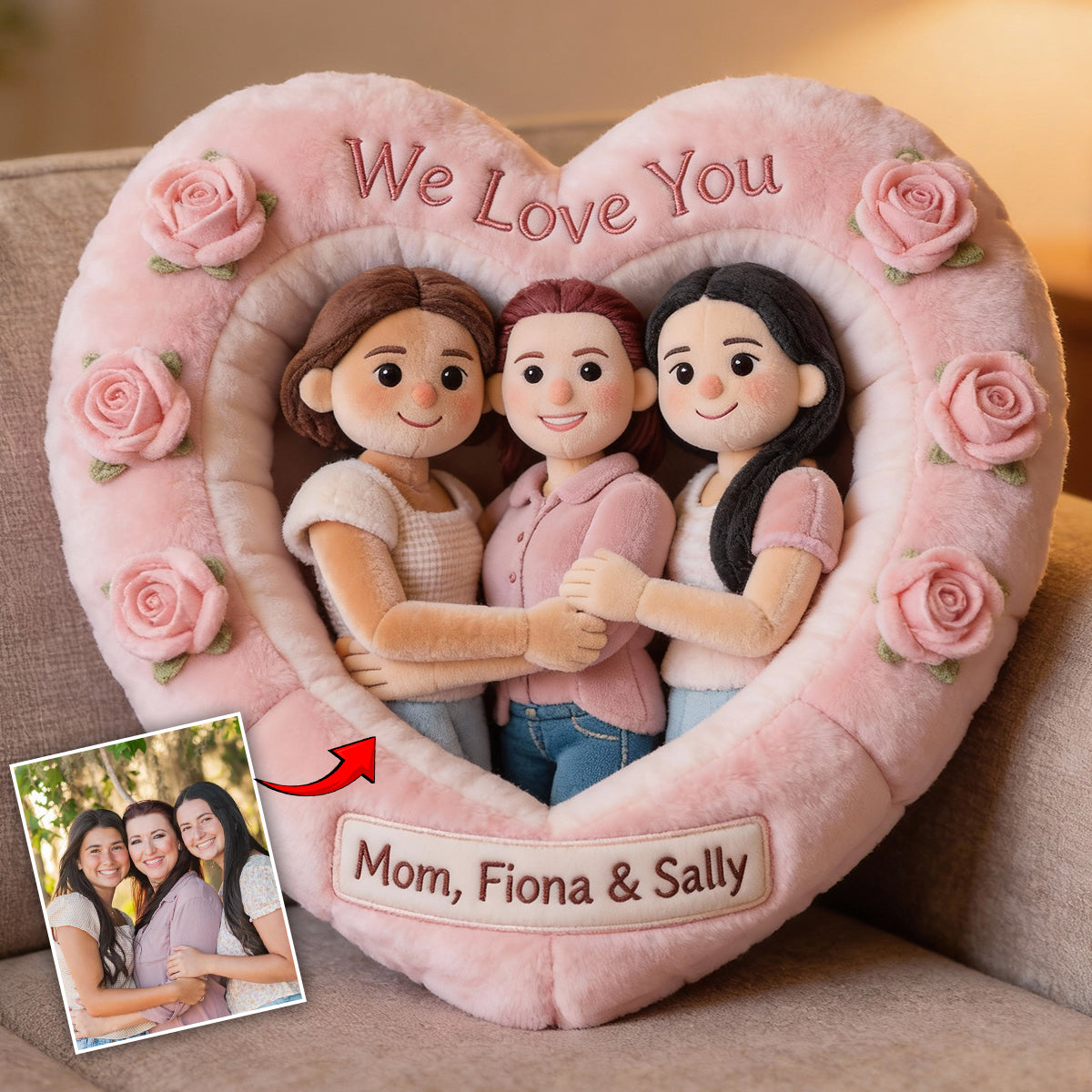 Custom Any Photo - Perfect Gift For Mom, Grandma - Personalized Mother Faux Fur Shaped Pillow