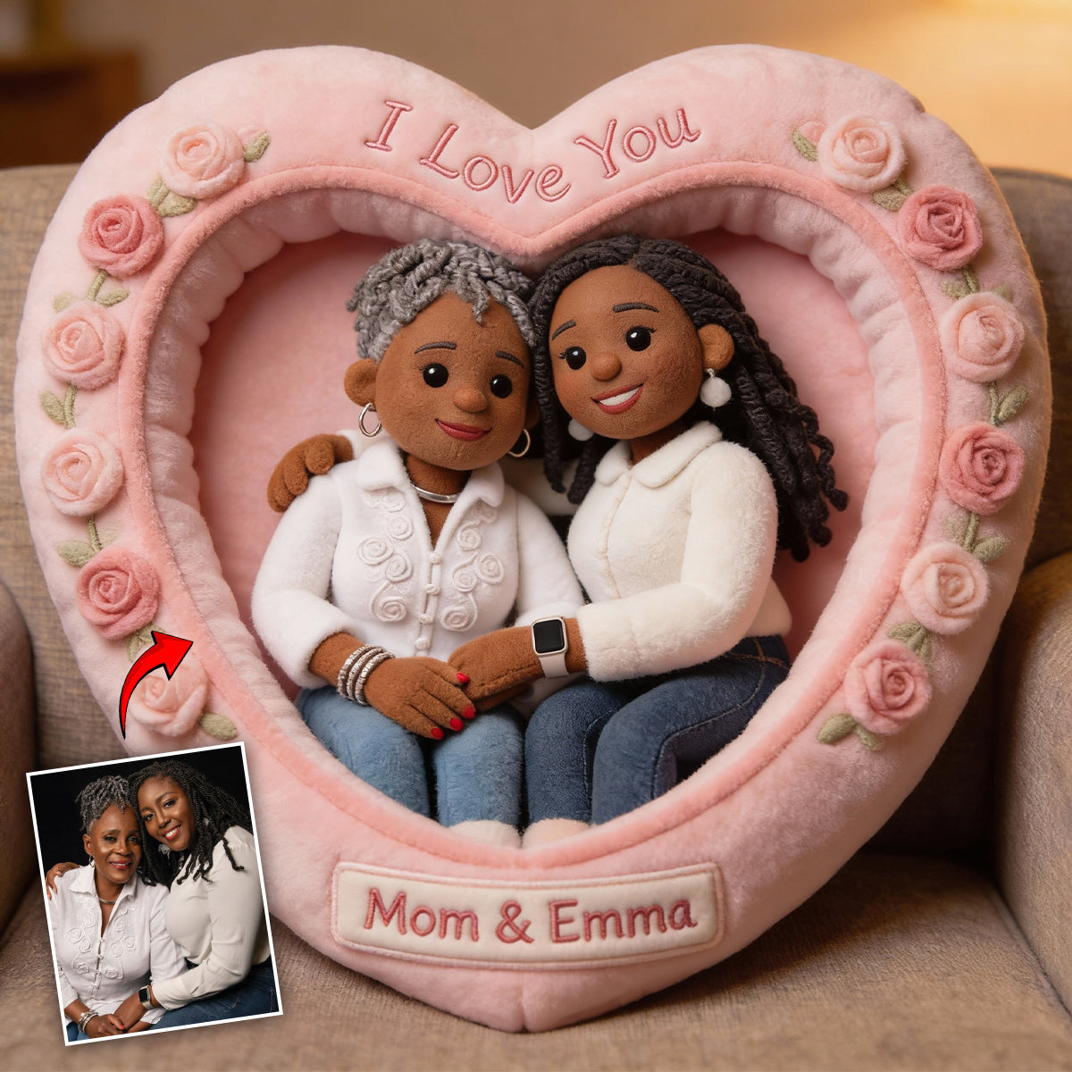 Custom Any Photo - Perfect Gift For Mom, Grandma - Personalized Mother Faux Fur Shaped Pillow