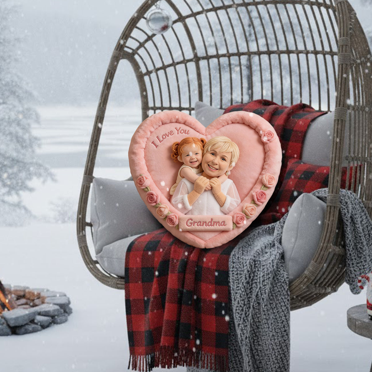 Custom Any Photo - Perfect Gift For Mom, Grandma - Personalized Mother Faux Fur Shaped Pillow