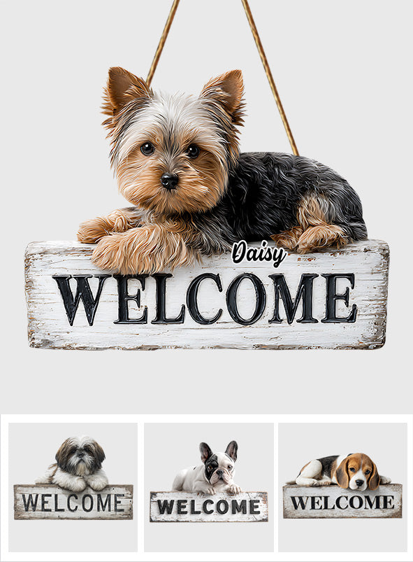 Ich liebe meinen Hund – personalisiertes Holzschild in Hundeform