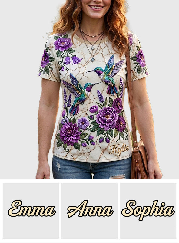Elegant Hummingbird - Personalized Hummingbird All Over Shirt
