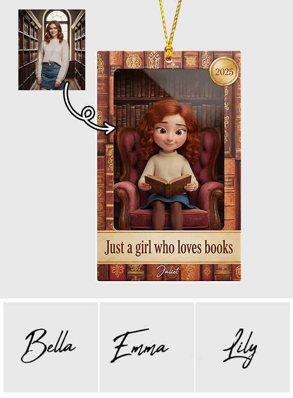 Bücherliebhaber in einer Spielzeugvitrine – personalisierter Buchanhänger