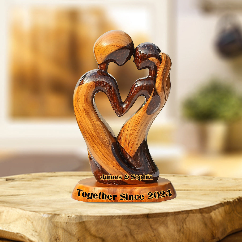 „Du und ich, wir schaffen das“ – personalisierte Acrylplakette in individueller Form für Paare