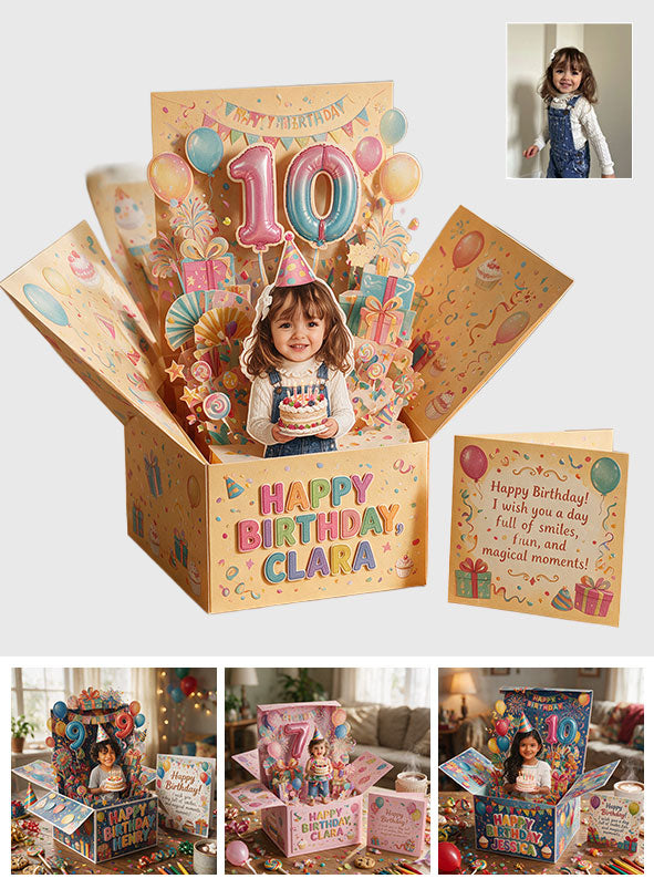 Best Wishes For You - Personalized Birthday Pop Up Box Card