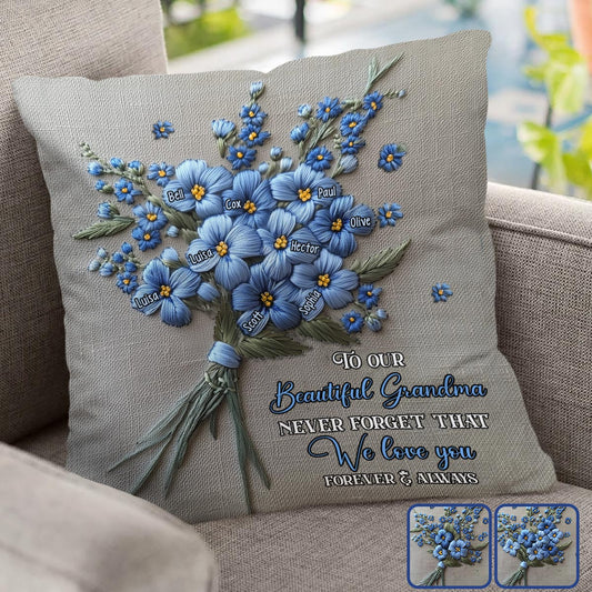 Never Forget I Love You - Personalized Grandma Throw Pillow