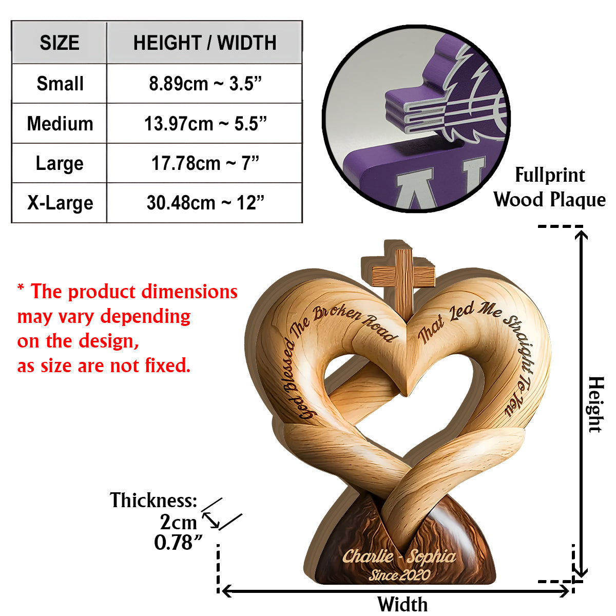 Gott segne den holprigen Weg, der mich direkt zu dir geführt hat – personalisierte Holzplakette für Paare in individueller Form