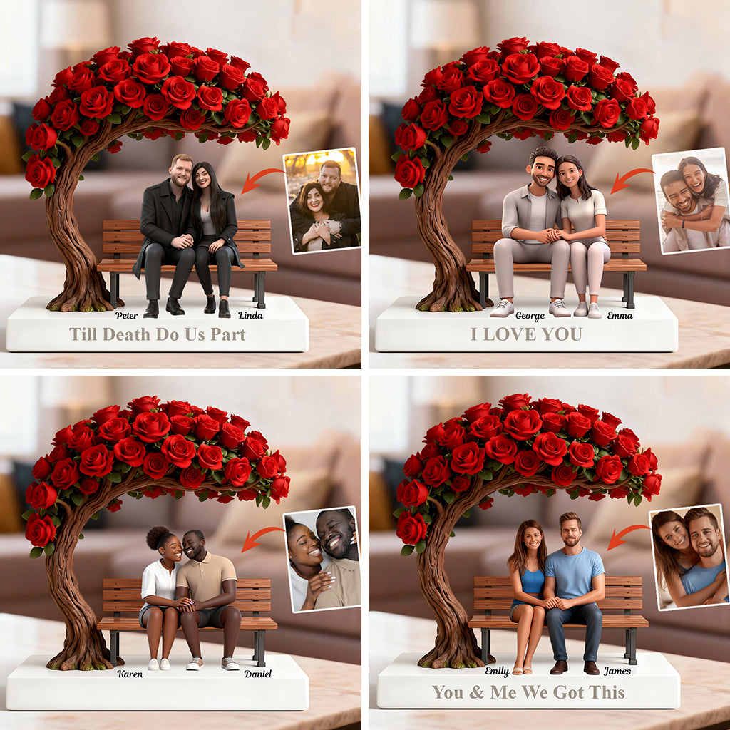 Du und ich, wir schaffen das – personalisierte Acrylplakette in individueller Form für Paare