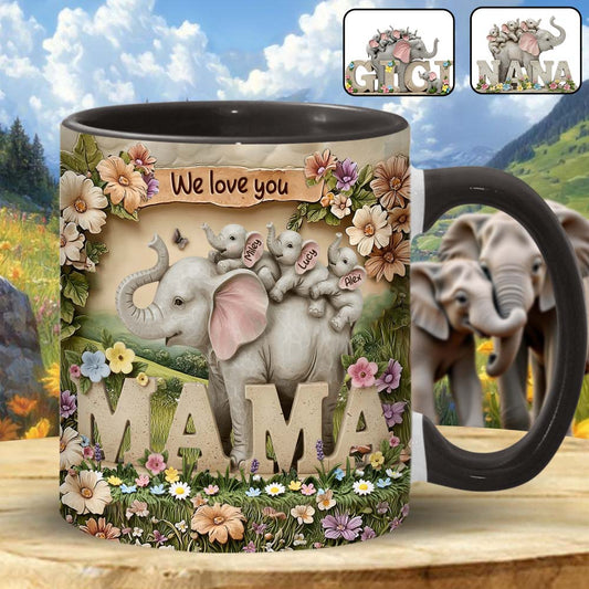 Wir lieben dich – Personalisierte Tasse mit Muttermotiv