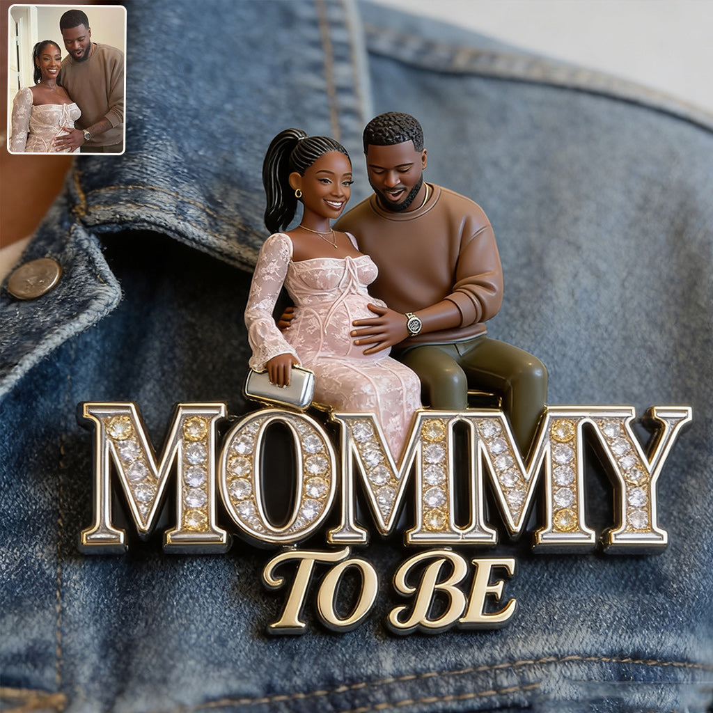 Mama/ Papa/ Oma... Bald, Baby Shower Party Pin - Personalisierte Schwangerschaft 3D Präge-Emaille-Nadel