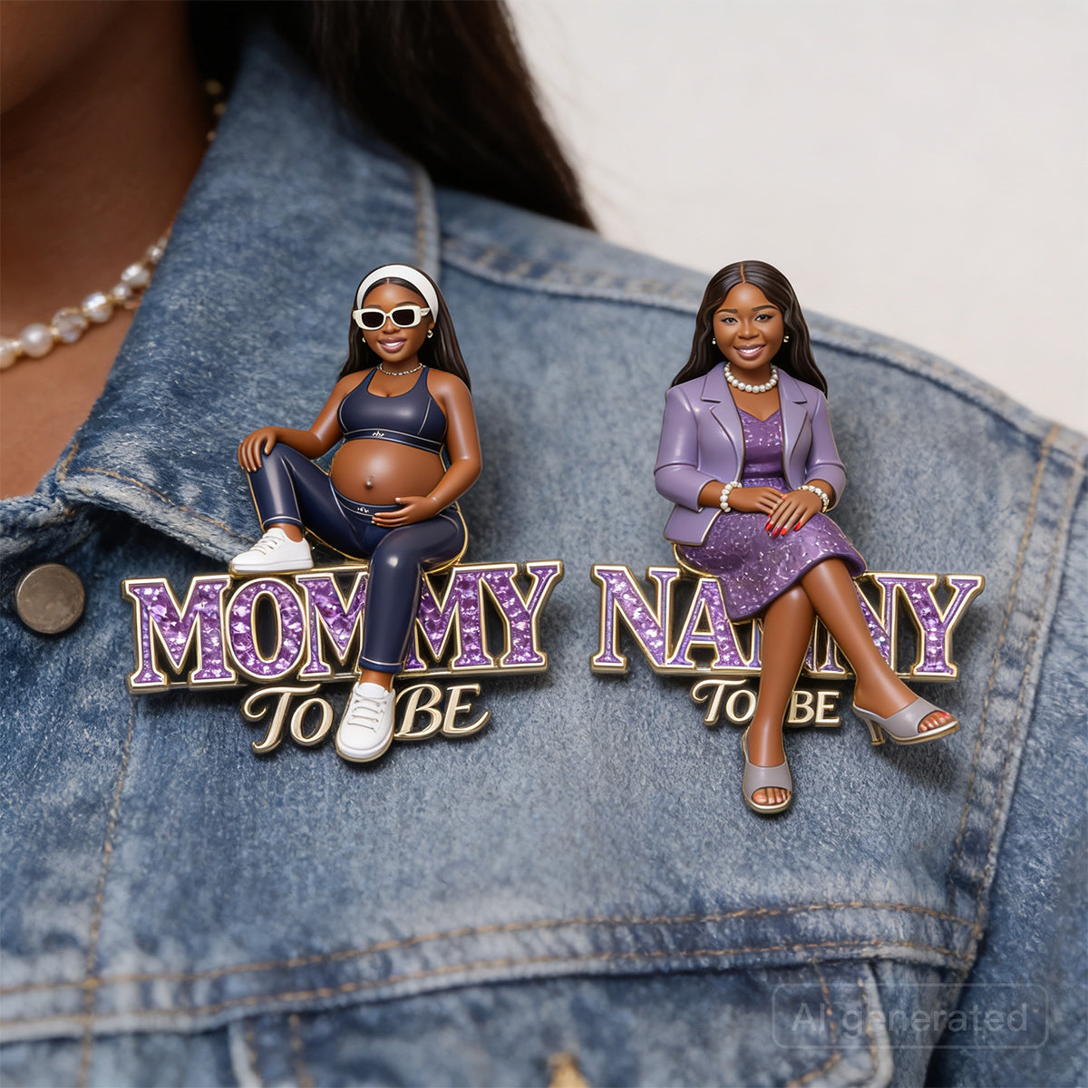 Mama/ Papa/ Oma... Bald, Baby Shower Party Pin - Personalisierte Schwangerschaft 3D Präge-Emaille-Nadel
