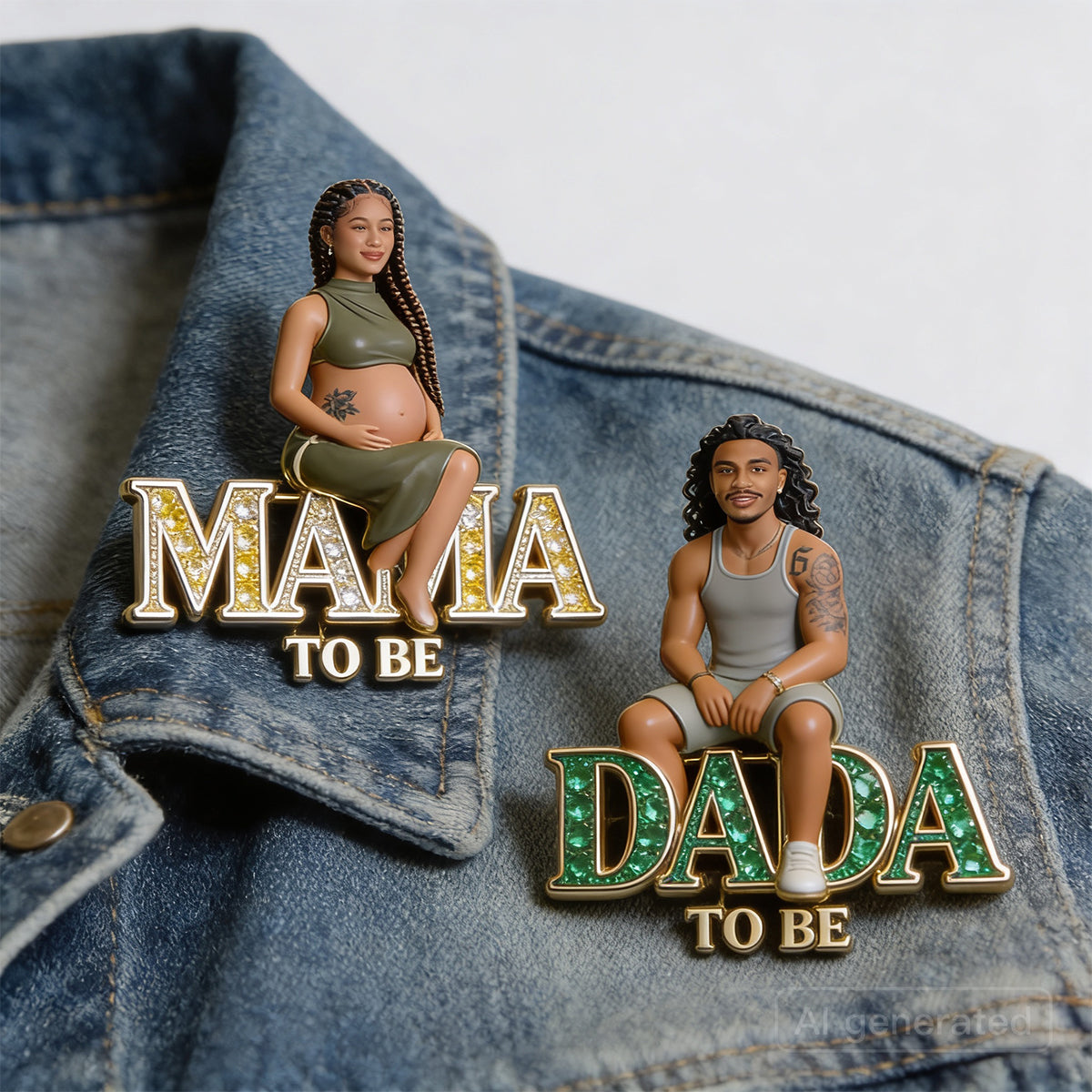 Mama/ Papa/ Oma... Bald, Baby Shower Party Pin - Personalisierte Schwangerschaft 3D Präge-Emaille-Nadel