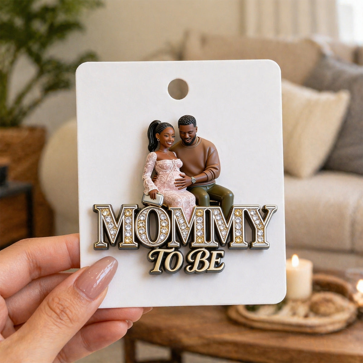 Mama/ Papa/ Oma... Bald, Baby Shower Party Pin - Personalisierte Schwangerschaft 3D Präge-Emaille-Nadel