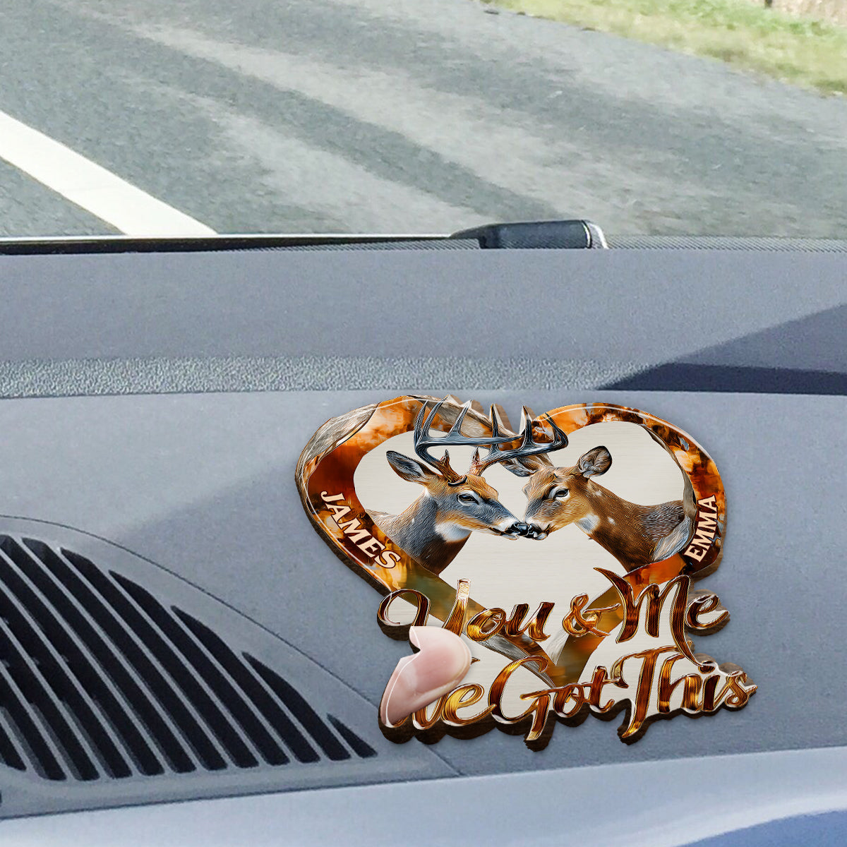 Together Forever - Personalized Hunting Shaped Car Visor Clip
