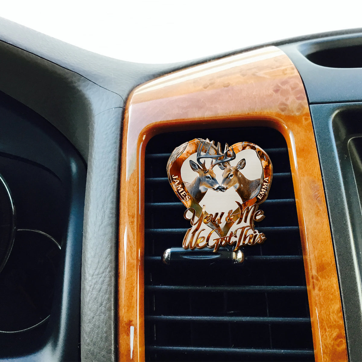 Together Forever - Personalized Hunting Shaped Car Visor Clip