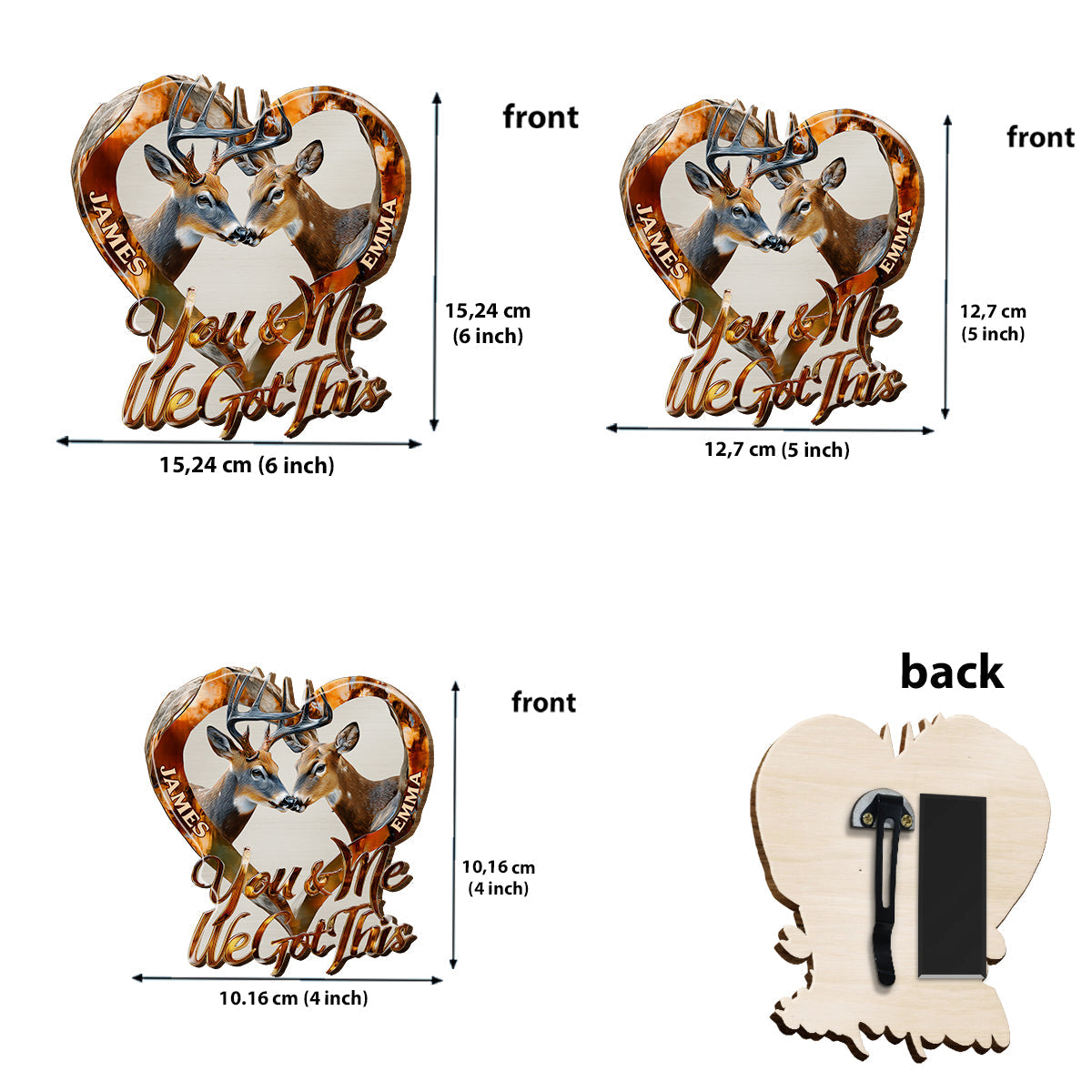 Together Forever - Personalized Hunting Shaped Car Visor Clip