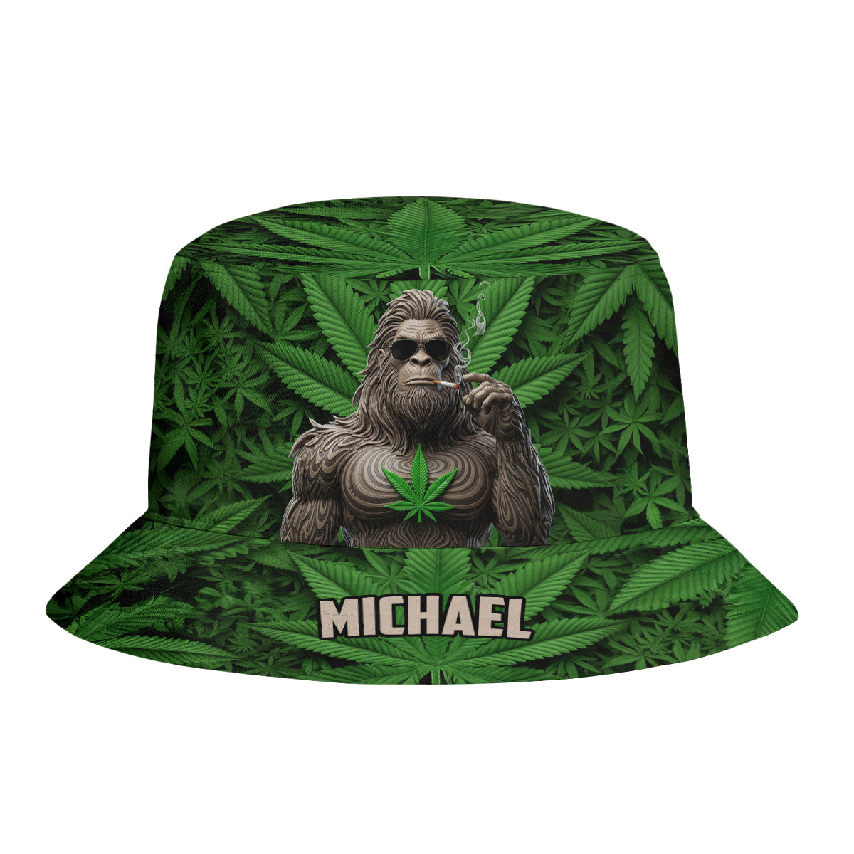 Smoking Bigfoot - Personalized Weed Bucket Hat