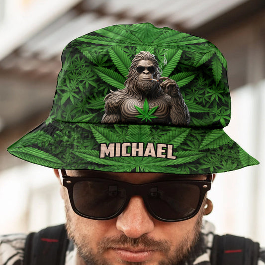 Rauchender Bigfoot - Personalisierter Weed-Bucket-Hat