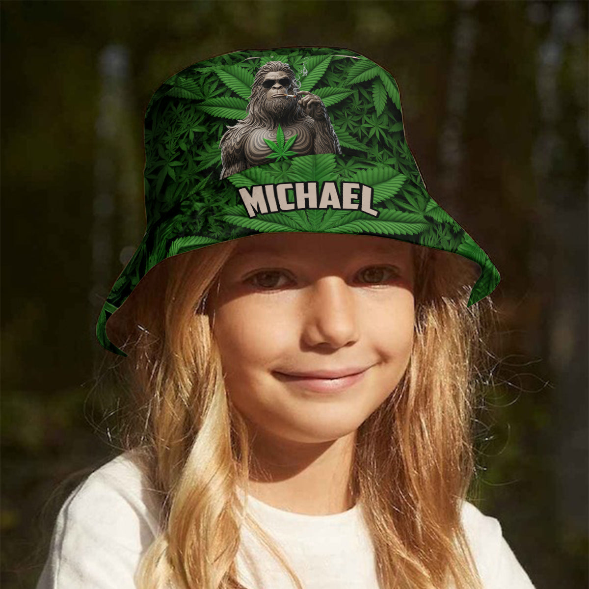 Smoking Bigfoot - Personalized Weed Bucket Hat
